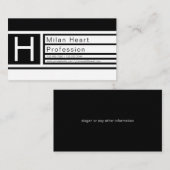 編集可能モダンなジオメトリック黒と白 名刺 (正面/裏面)