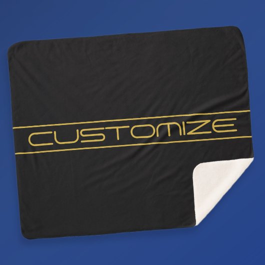 編集可能モダンなスタイリッシュ金ゴールド文字と線ストライプの シェルパブランケット