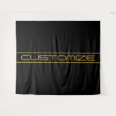 編集可能モダンなスタイリッシュ金ゴールド文字と線ストライプの タペストリー (正面(横))