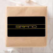 編集可能モダンなスタイリッシュ金ゴールド文字と線ストライプの ラベル (インサイチュ)