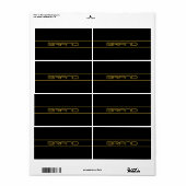 編集可能モダンなスタイリッシュ金ゴールド文字と線ストライプの ラベル (フルシート)