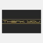 編集可能モダンなスタイリッシュ金ゴールド文字と線ストライプの 長方形シール (正面)