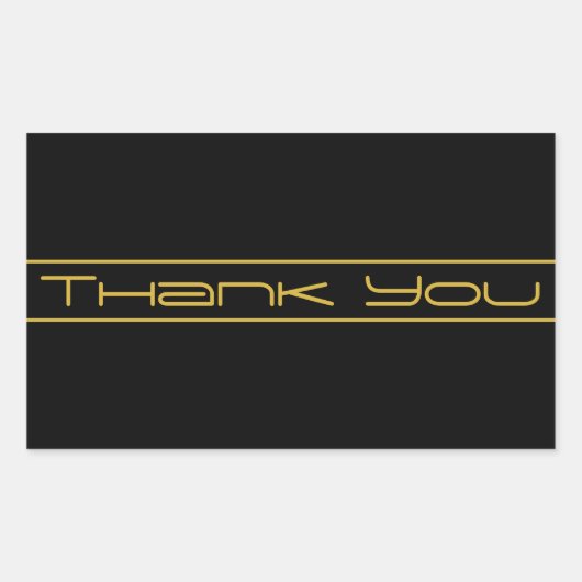 編集可能モダンなスタイリッシュ金ゴールド文字と線ストライプの 長方形シール (正面)