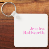 編集可能モダンなビジネス名または名と姓 キーホルダー (正面)