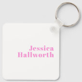 編集可能モダンなビジネス名または名と姓 キーホルダー (裏面)