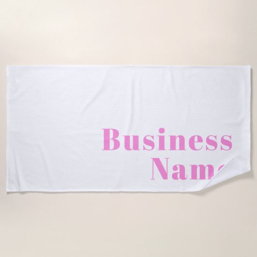 編集可能モダンなビジネス名または名と姓 ビーチタオル (正面)