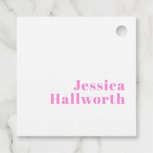 編集可能モダンなビジネス名または名と姓 フェイバータグ (裏面)