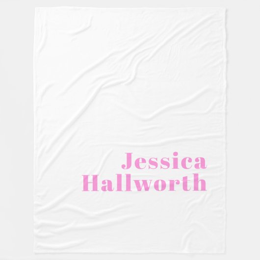 編集可能モダンなビジネス名または名と姓 フリースブランケット (正面)