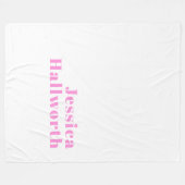 編集可能モダンなビジネス名または名と姓 フリースブランケット (正面(横))