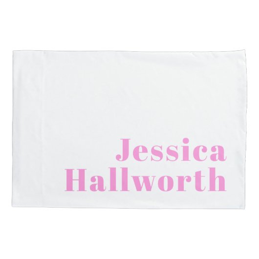 編集可能モダンなビジネス名または名と姓 枕カバー (裏面)