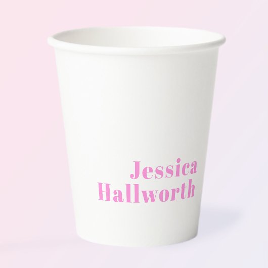 編集可能モダンなビジネス名または名と姓 紙コップ