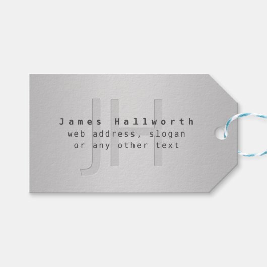 編集可能モダンな名前とスローガン |グラデーション ギフトタグ (正面(横))