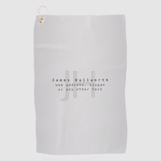 編集可能モダンな名前とスローガン |グラデーション ゴルフタオル (正面)