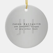 編集可能モダンな名前とスローガン |グラデーション セラミックオーナメント (正面)