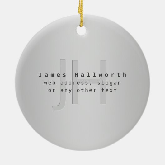 編集可能モダンな名前とスローガン |グラデーション セラミックオーナメント (裏面)