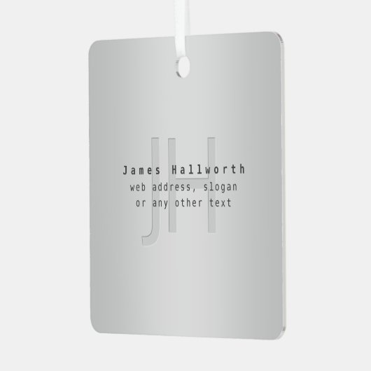 編集可能モダンな名前とスローガン |グラデーション メタルオーナメント (正面左)