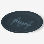 編集可能モダンな名前 ペーパープレート (アングル)