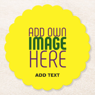 編集可能モダンな明るい黄色の画像文字テンプレート ペーパーコースター