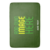 編集可能モダンな森林の緑の画像文字テンプレート バスマット (正面縦)