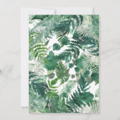 編集可能モダンな緑色水の色結婚の 招待状 (裏面)