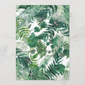 編集可能モダンな緑色水の色結婚の 招待状 (裏面)