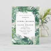 編集可能モダンな緑色水の色結婚の 招待状 (スタンド正面)