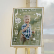 編集可能モダンな1番目の誕生日フォトマイルストーン記号