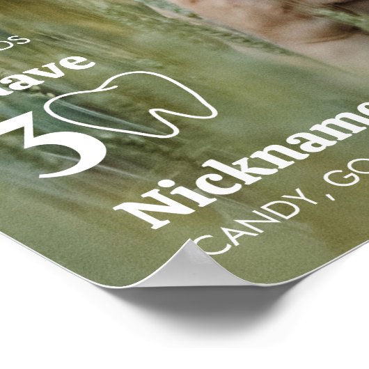 編集可能モダンな1番目の誕生日フォトマイルストーン記号 ポスター (角)