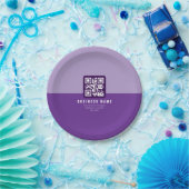 編集可能モダンなQRコードテンプレート | プルプル ペーパープレート (パーティー)