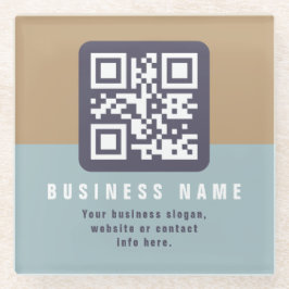 編集可能モダンなQRコードテンプレート | ミュートされた色 ガラスコースター