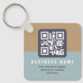 編集可能モダンなQRコードテンプレート | ミュートされた色 キーホルダー (正面)