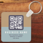 編集可能モダンなQRコードテンプレート | ミュートされた色 キーホルダー (裏面)