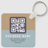 編集可能モダンなQRコードテンプレート | ミュートされた色 キーホルダー (裏面)