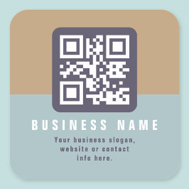 編集可能モダンなQRコードテンプレート | ミュートされた色 スクエアシール
