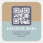 編集可能モダンなQRコードテンプレート | ミュートされた色 スクエアシール (正面)