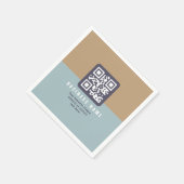 編集可能モダンなQRコードテンプレート | ミュートされた色 スタンダードカクテルナプキン (角)