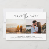 編集可能モダンなQRコードフォト白黒 セーブザデート (正面)