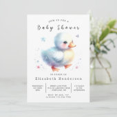 編集可能モダンアヒル赤ちゃんシャワー 招待状 (スタンド正面)