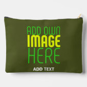 編集可能モダンアーミーグリーンイメージ文字テンプレート アクセサリーポーチ (裏面)