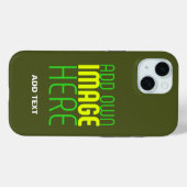 編集可能モダンアーミーグリーンイメージ文字テンプレート Case-Mate iPhoneケース (裏面 (横))