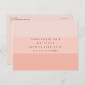 編集可能モダンカラーブロックベビーシャワー招待状 案内ポストカード (正面/裏面)