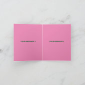 編集可能モダンキュートなホットピンク画像文字テンプレート サンキューカード (内部)