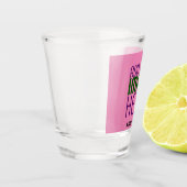 編集可能モダンキュートなホットピンク画像文字テンプレート ショットグラス (左)