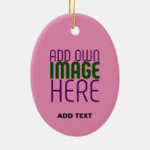 編集可能モダンキュートなホットピンク画像文字テンプレート セラミックオーナメント (裏面)