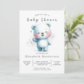 編集可能モダンクマ赤ちゃんシャワー 招待状 (スタンド正面)