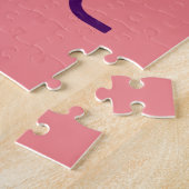 編集可能モダンサーモンピンク画像文字テンプレート ジグソーパズル (側面)