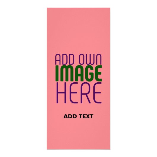 編集可能モダンサーモンピンク画像文字テンプレート ラックカード (正面)