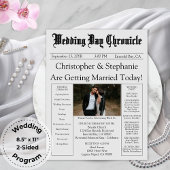 編集可能モダンシック写真QRコード結婚式 プログラム