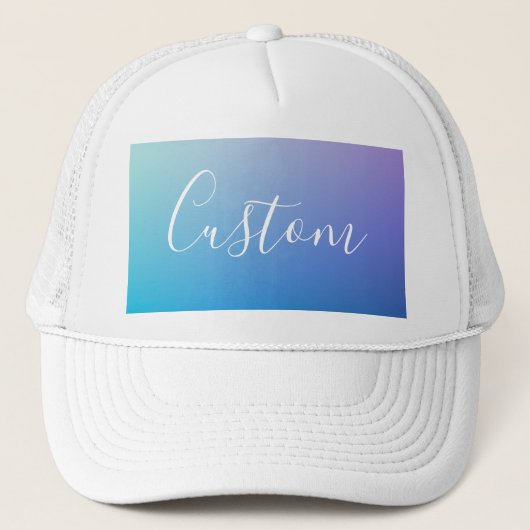 編集可能モダンスクリプ書ト | カラフルグラデーション キャップ (正面)