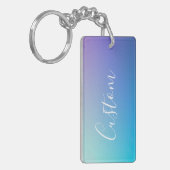 編集可能モダンスクリプ書ト | カラフルグラデーション キーホルダー (正面左)